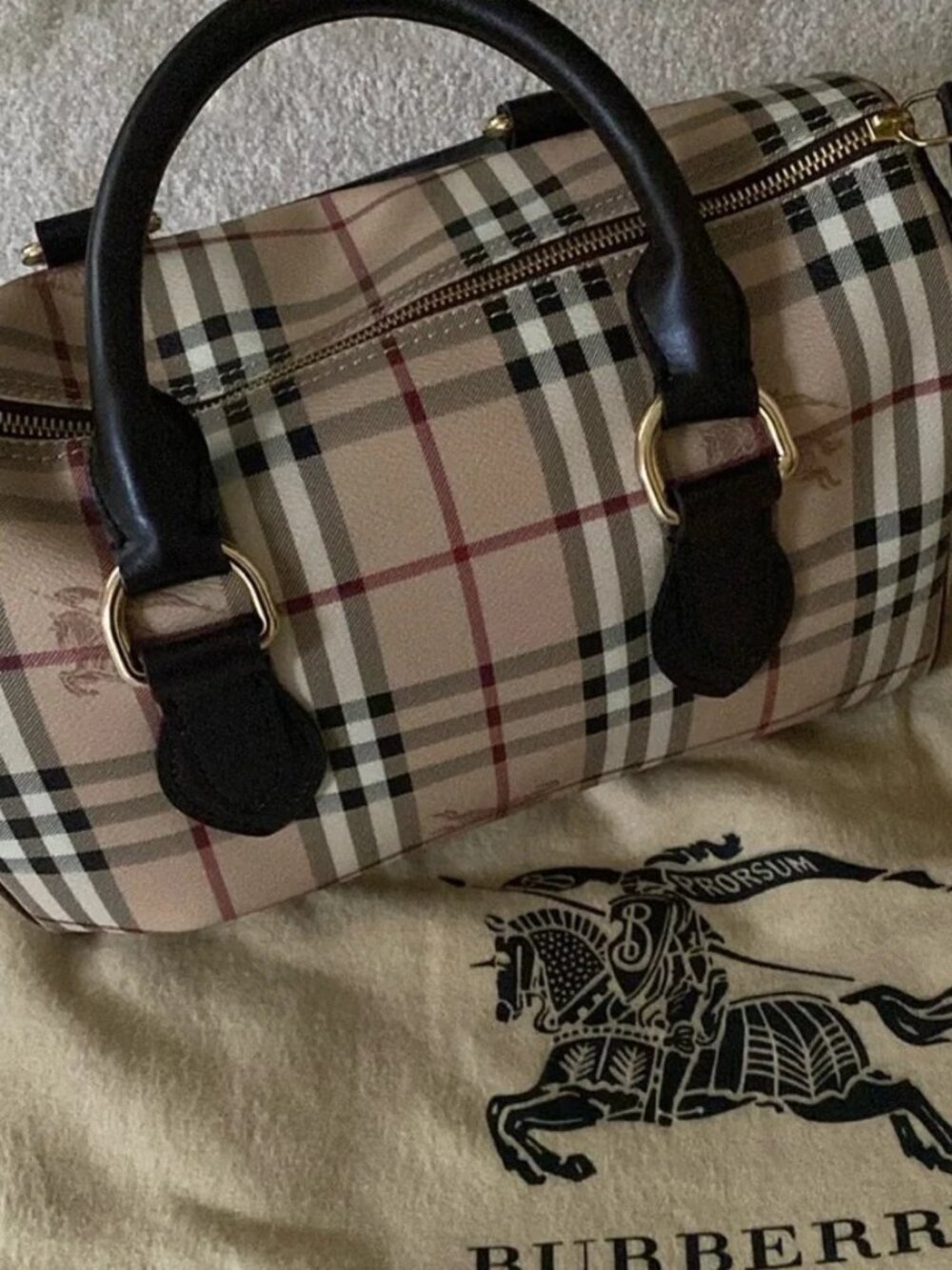 BURBERRY HAYMARKET CHESTER BOWLING SATCHEL
